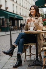 Bottes en Cuir à Talon Carré