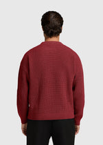 Jersey Cable Knit Rojo Oscuro