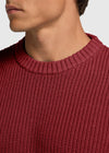 Jersey Cable Knit Rojo Oscuro