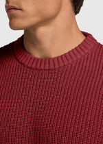 Jersey Cable Knit Rojo Oscuro
