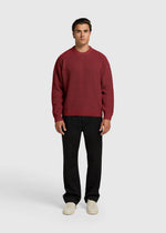 Jersey Cable Knit Rojo Oscuro