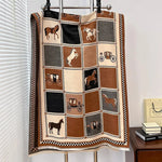 Poncho bufanda estampado ecuestre