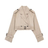 Chaqueta Corta de Gabardina con Cinturón