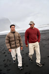 Jersey Cable Knit Rojo Oscuro