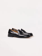 Mocasines de Cuero Negro Mono