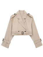 Chaqueta Corta de Gabardina con Cinturón