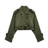 Chaqueta Corta de Gabardina con Cinturón