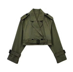 Chaqueta Corta de Gabardina con Cinturón