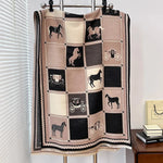 Poncho bufanda estampado ecuestre