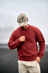 Jersey Cable Knit Rojo Oscuro