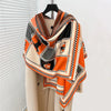 Poncho bufanda estampado ecuestre