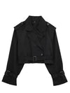 Chaqueta Corta de Gabardina con Cinturón