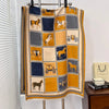 Poncho bufanda estampado ecuestre
