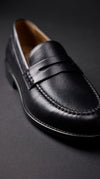 Mocasines de Cuero Negro Mono
