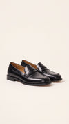 Mocasines de Cuero Negro Mono