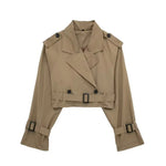 Chaqueta Corta de Gabardina con Cinturón
