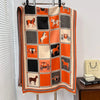 Poncho bufanda estampado ecuestre