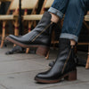 Bottes en Cuir à Talon Carré