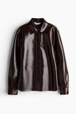 Chaqueta Corta de Cuero con Solapa