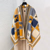 Poncho bufanda estampado ecuestre