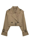 Chaqueta Corta de Gabardina con Cinturón