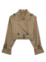 Chaqueta Corta de Gabardina con Cinturón