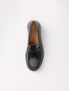 Mocasines de Cuero Negro Mono