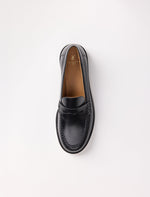 Mocasines de Cuero Negro Mono